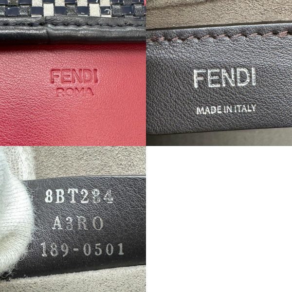 z0829 13 c Fendi Leather Shoulder Bag Red Navy White