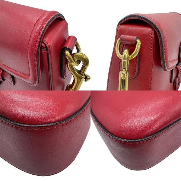 z0835 6 c Gucci Horsebit Leather Shoulder Bag Red