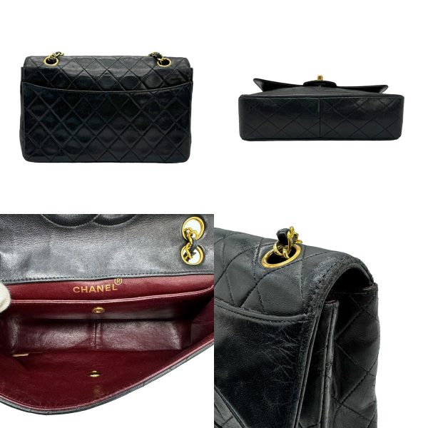 z0851 3 c Chanel Matelasse Lambskin Shoulder Bag Black