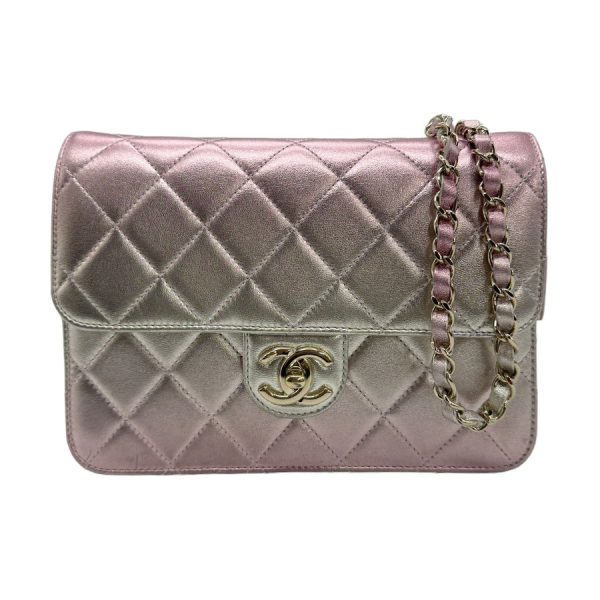 z0859 1 Chanel Leather Shoulder Bag Silver