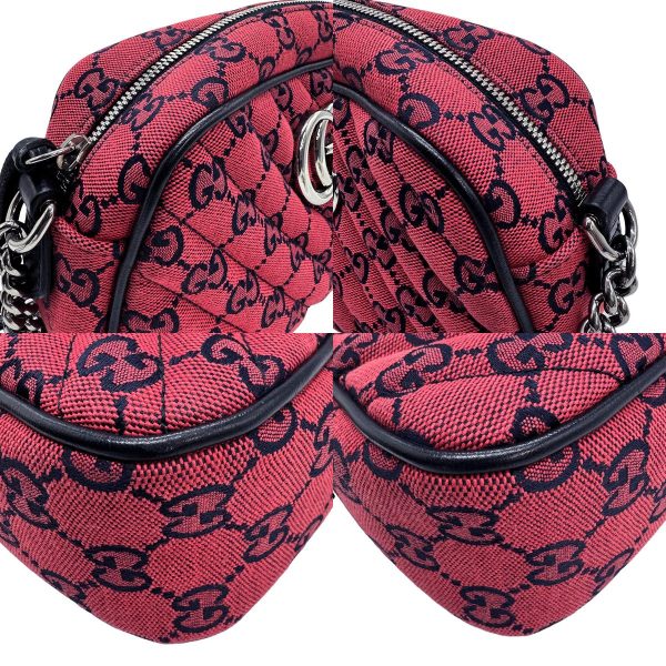 z0886 6 c Gucci GG Marmont GG Canvas Shoulder Bag Red