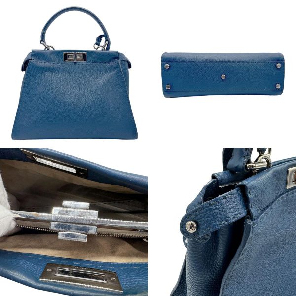 z0911 3 c Fendi Leather Handbag Blue