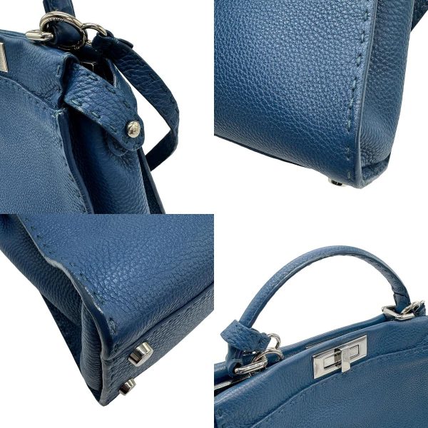 z0911 7 c Fendi Leather Handbag Blue