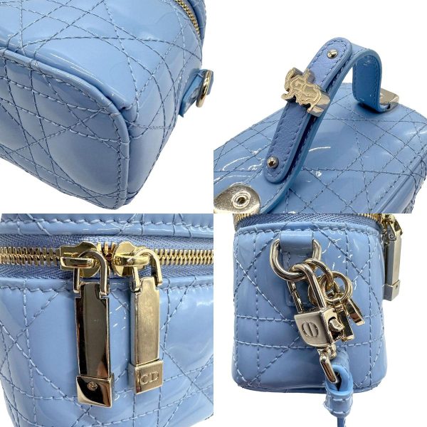 z0922 6 c Christian Dior Lady Dior Micro Leather Shoulder Bag Blue