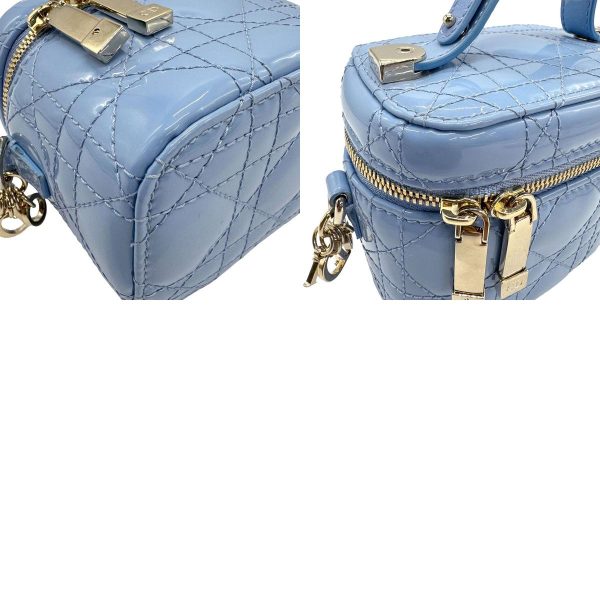 z0922 7 c Christian Dior Lady Dior Micro Leather Shoulder Bag Blue