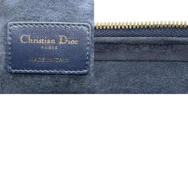 z0924 14 c Christian Dior Lady Dior Micro Leather Shoulder Bag Navy