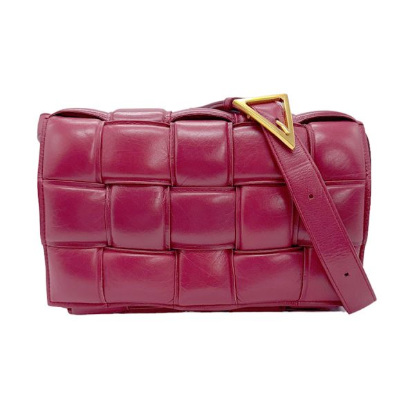 z0936 1 Bottega Veneta Shoulder Bag Padded Cassette Leather Magenta