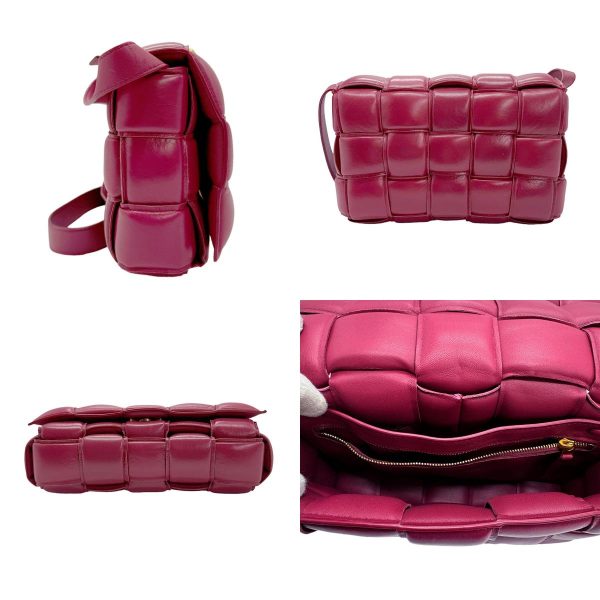 z0936 2 c Bottega Veneta Shoulder Bag Padded Cassette Leather Magenta