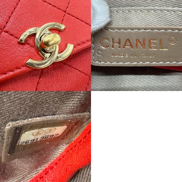 z0949 11 c Chanel Leather Shoulder Bag Red