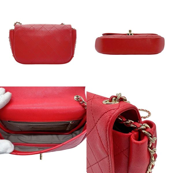 z0949 3 c Chanel Leather Shoulder Bag Red