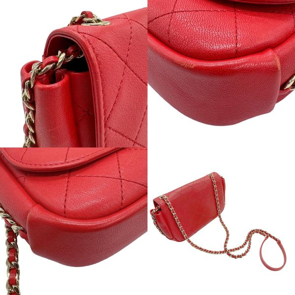 z0949 7 c Chanel Leather Shoulder Bag Red