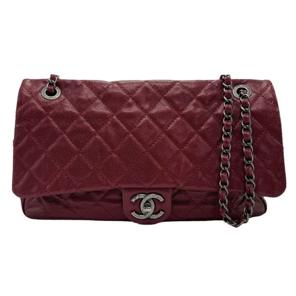 z0964 1 Chanel Soft Caviar Skin Shoulder Bag Red