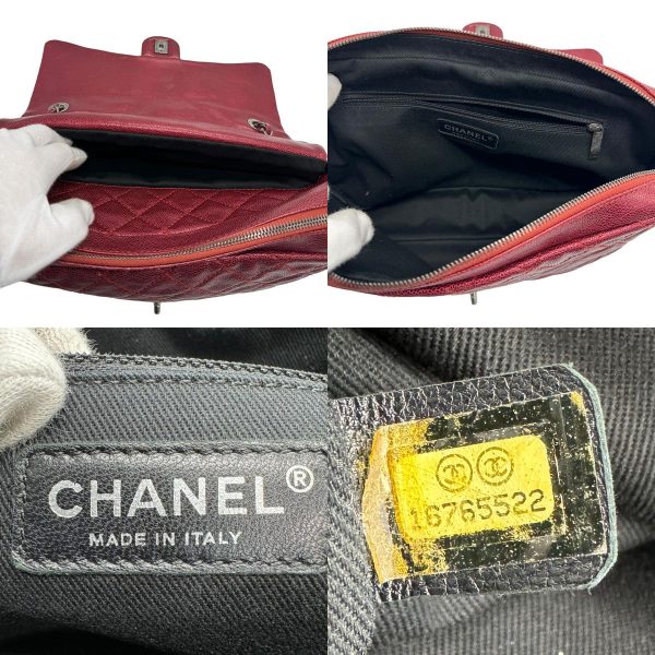 z0964 11 c Chanel Soft Caviar Skin Shoulder Bag Red