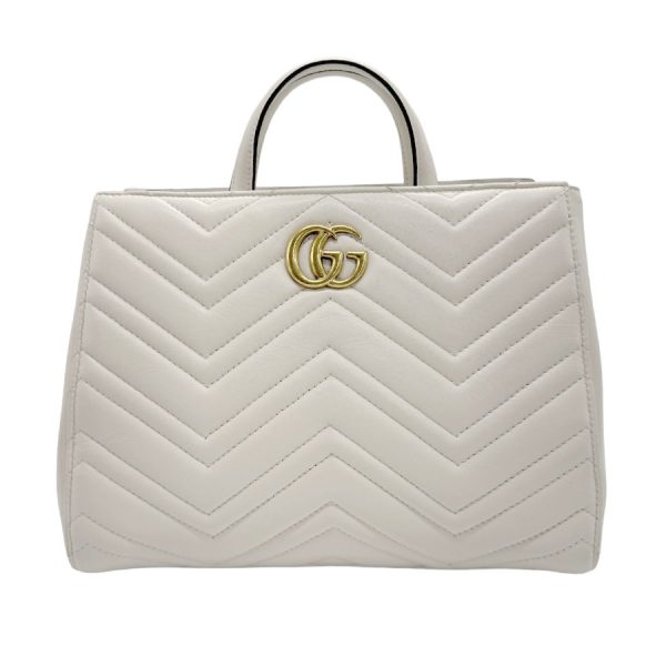 z1006 1 Gucci GG Marmont Leather Shoulder Bag Ivory