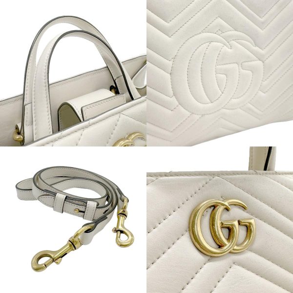 z1006 10 c Gucci GG Marmont Leather Shoulder Bag Ivory