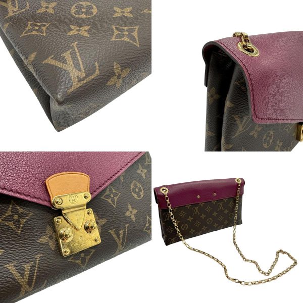 z1016 7 c Louis Vuitton Monogram Pallas Chain Shoulder Bag Grape