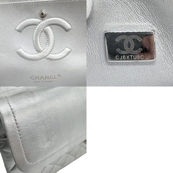 z1019 14 c Chanel Matelasse Lambskin Shoulder Bag Silver