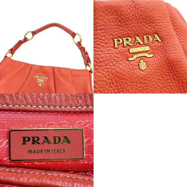 z1028 11 c Prada Leather Shoulder Bag Orange