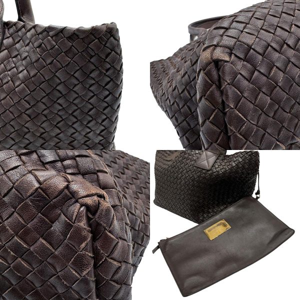 z1059 7 c Bottega Veneta Handbag Intrecciato Leather Brown