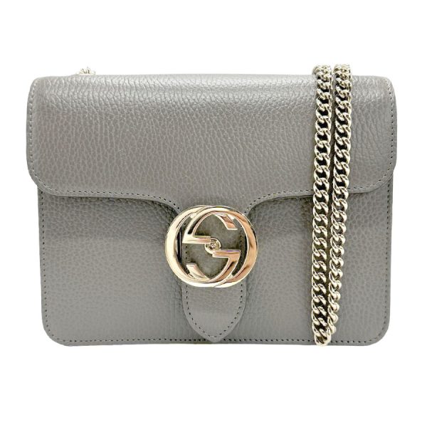 z1084 1 Gucci Leather Shoulder Bag Gray