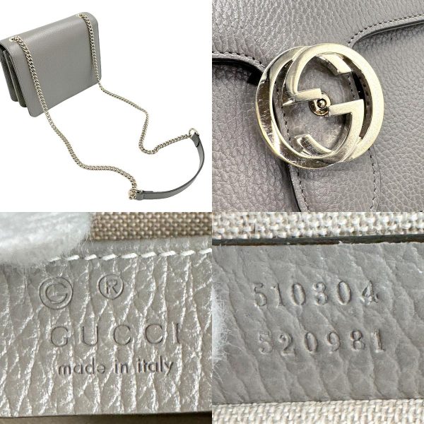 z1084 10 c Gucci Leather Shoulder Bag Gray