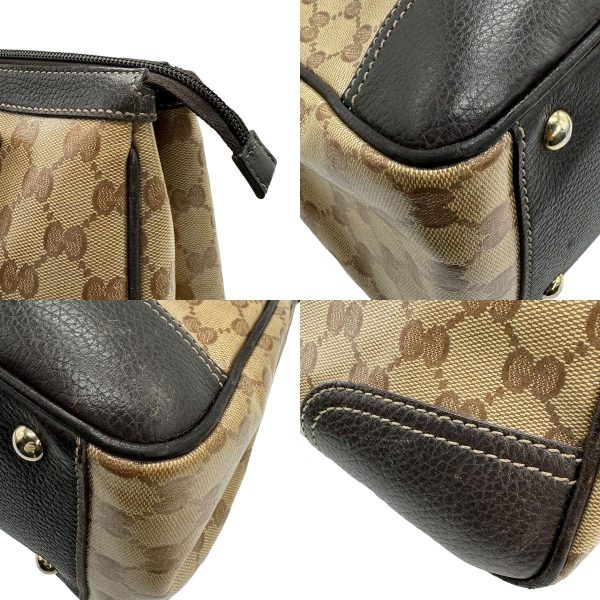 z1110 7 c Gucci GG Crystal PVC Coated Canvas Shoulder Bag Brown