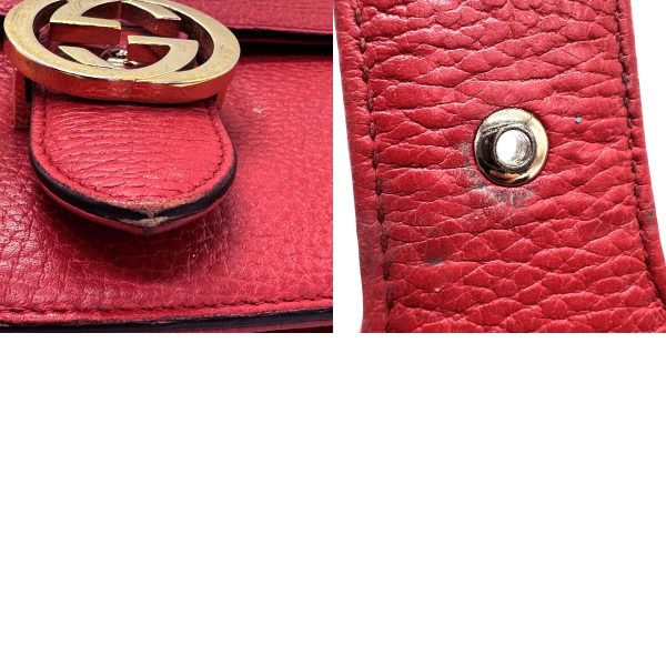 z1121 14 c Gucci Interlocking G Leather Shoulder Bag Red