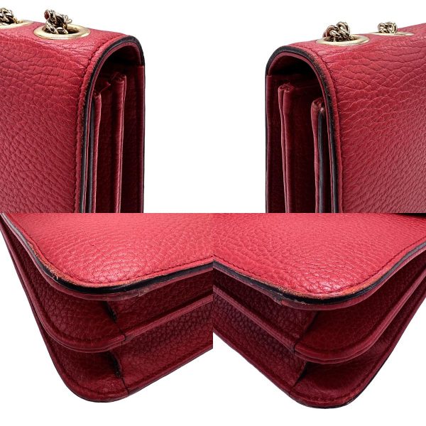 z1121 6 c Gucci Interlocking G Leather Shoulder Bag Red