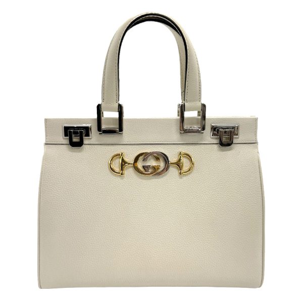 z1139 1 Gucci Zumi Leather Shoulder Bag Ivory