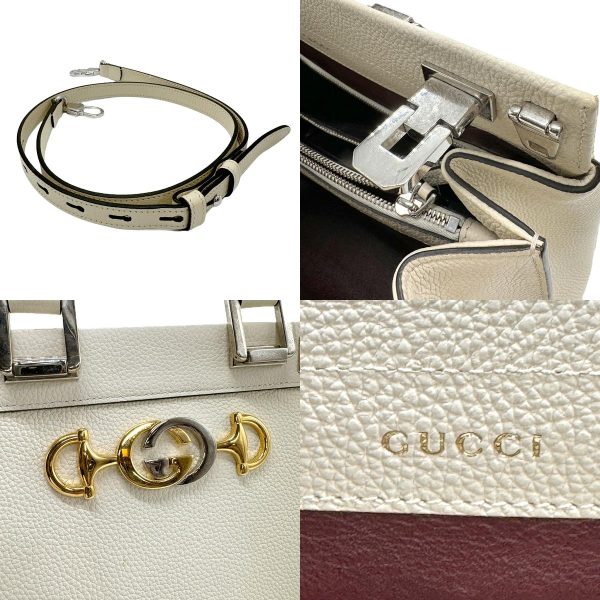 z1139 14 c Gucci Zumi Leather Shoulder Bag Ivory