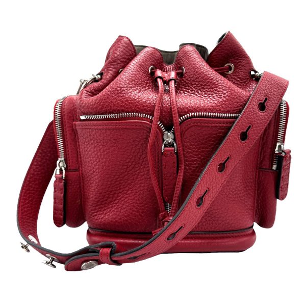 z1143 1 Fendi Leather Crossbody Shoulder Bag Red