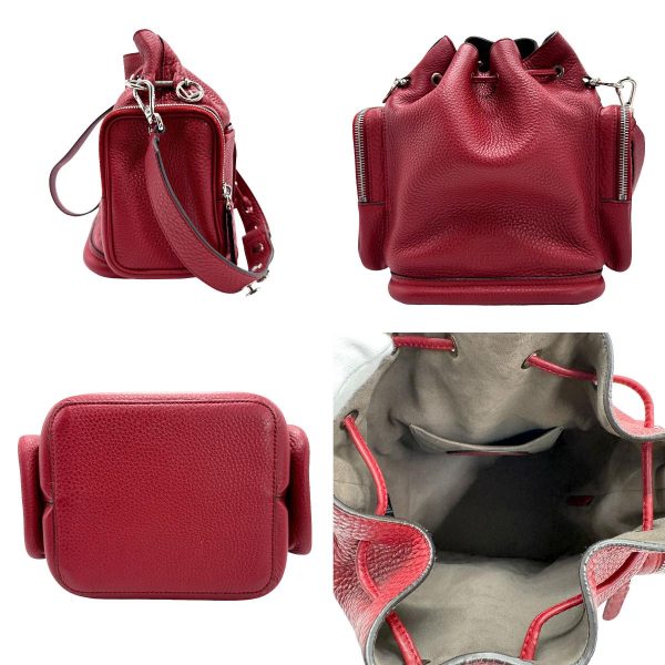 z1143 2 c Fendi Leather Crossbody Shoulder Bag Red