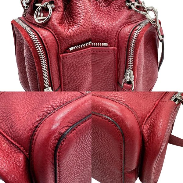 z1143 6 c Fendi Leather Crossbody Shoulder Bag Red