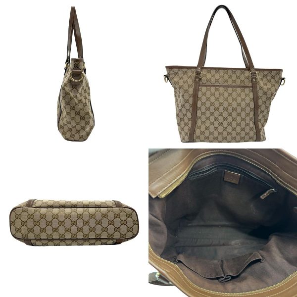 z1157 2 c Gucci GG Canvas Handbag Brown