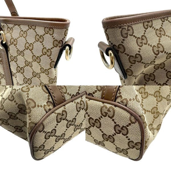 z1157 6 c Gucci GG Canvas Handbag Brown