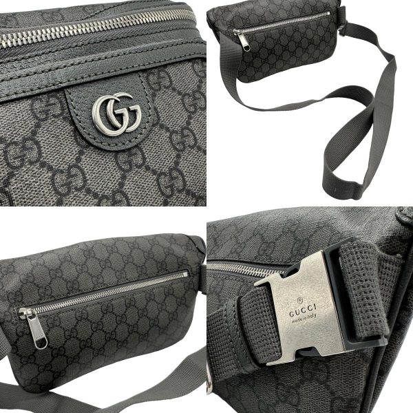 z1193 10 c Gucci Ophidia GG Supreme Canvas Waist Bag Gray