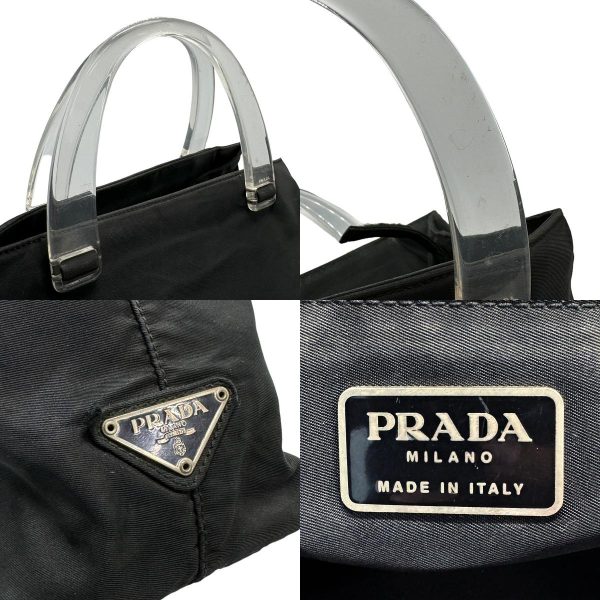 z1200 10 c Prada Nylon Plastic Handbag Black