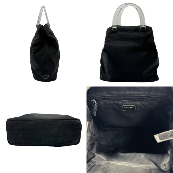 z1200 2 c Prada Nylon Plastic Handbag Black