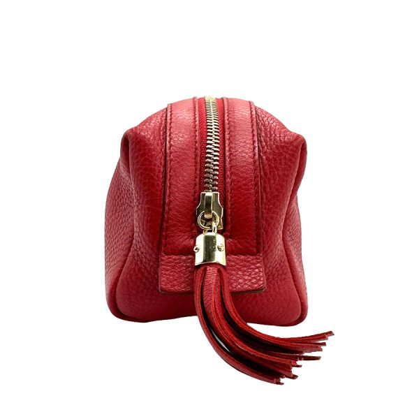 z1231 2 Gucci Interlocking G Leather Pouch Red