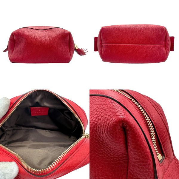 z1231 3 c Gucci Interlocking G Leather Pouch Red