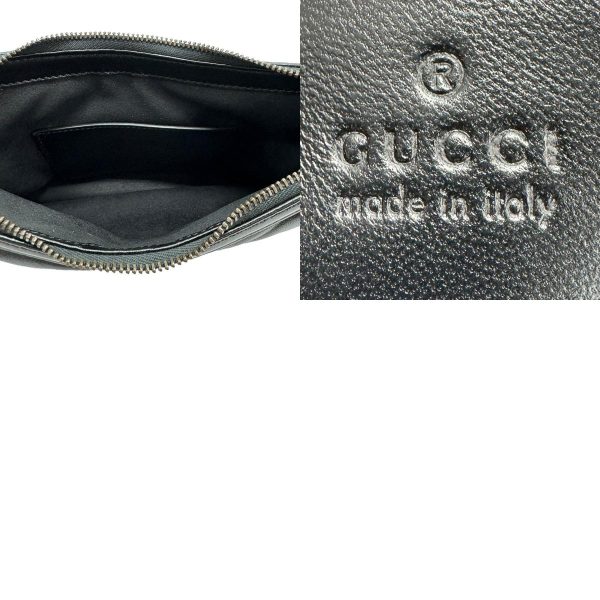 z1242 11 c Gucci GG Marmont Leather Crossbody Shoulder Bag Black