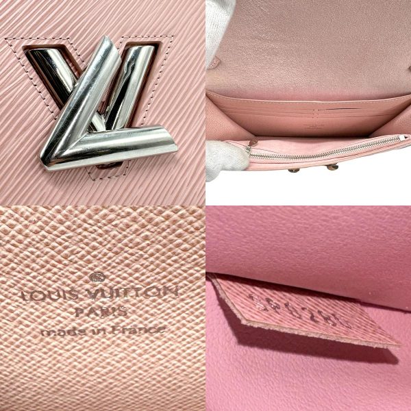 z1287 11 c Louis Vuitton Epi Portefeuille Twist Belt Chain Wallet Rose Ballerine