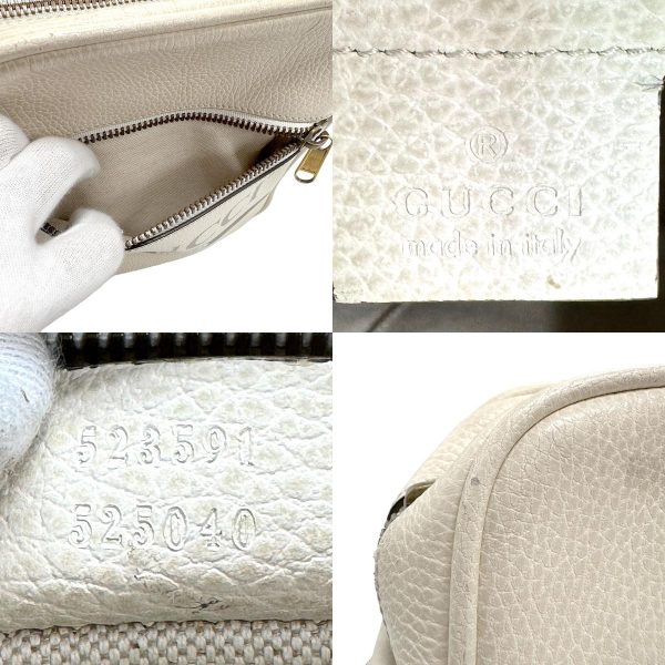 z1297 14 c Gucci Leather Shoulder Bag Ivory