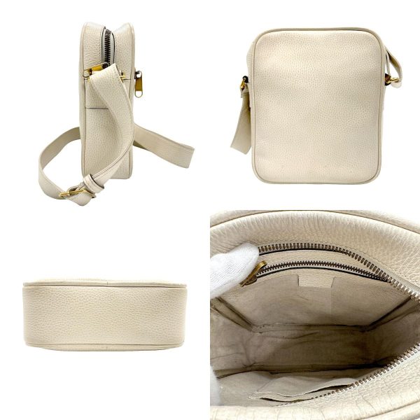 z1297 2 c Gucci Leather Shoulder Bag Ivory