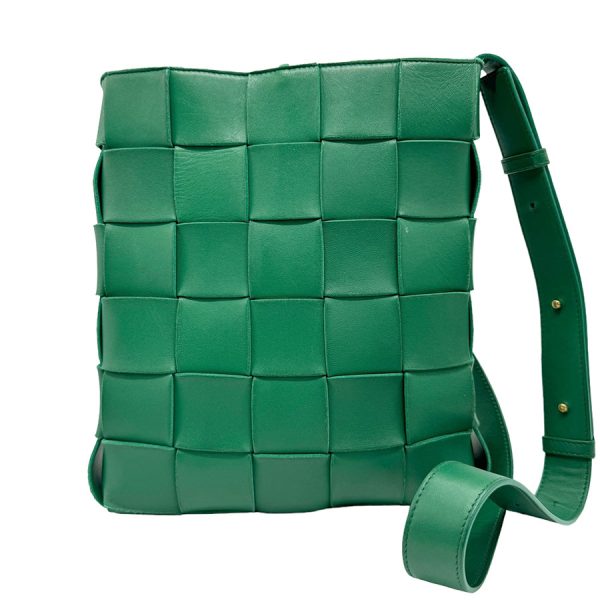 z1307 1 Bottega Veneta Leather Shoulder Bag Green