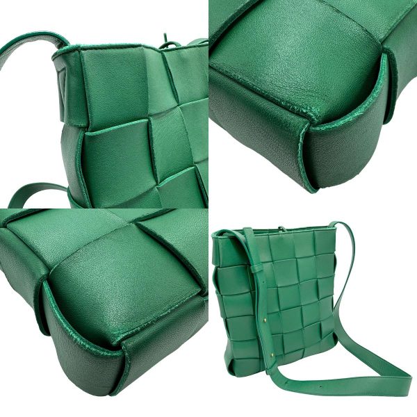 z1307 7 c Bottega Veneta Leather Shoulder Bag Green