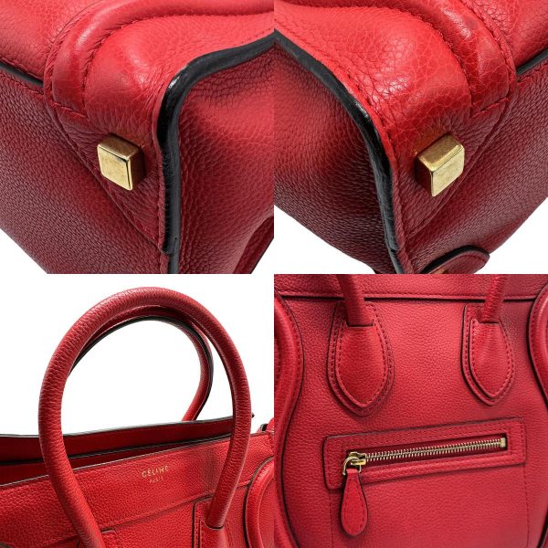 z1313 10 c Celine Leather Handbag Red