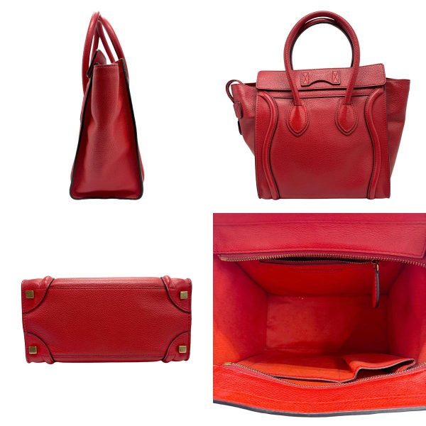 z1313 2 c Celine Leather Handbag Red