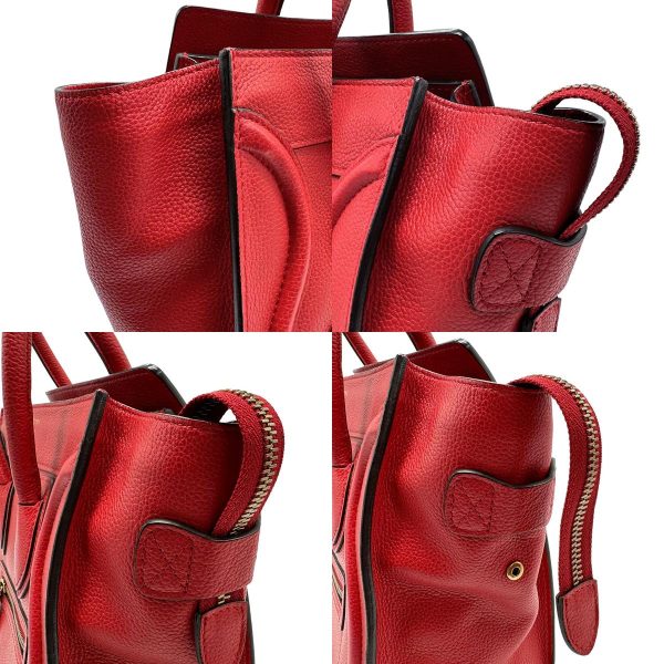 z1313 6 c Celine Leather Handbag Red