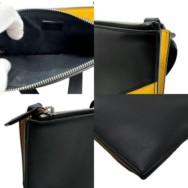 z1328 6 c Fendi Leather Shoulder Wallet Black